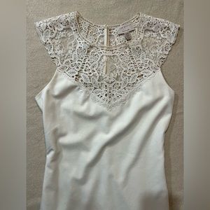 Ted Baker Ivory Lace Yoke Dress